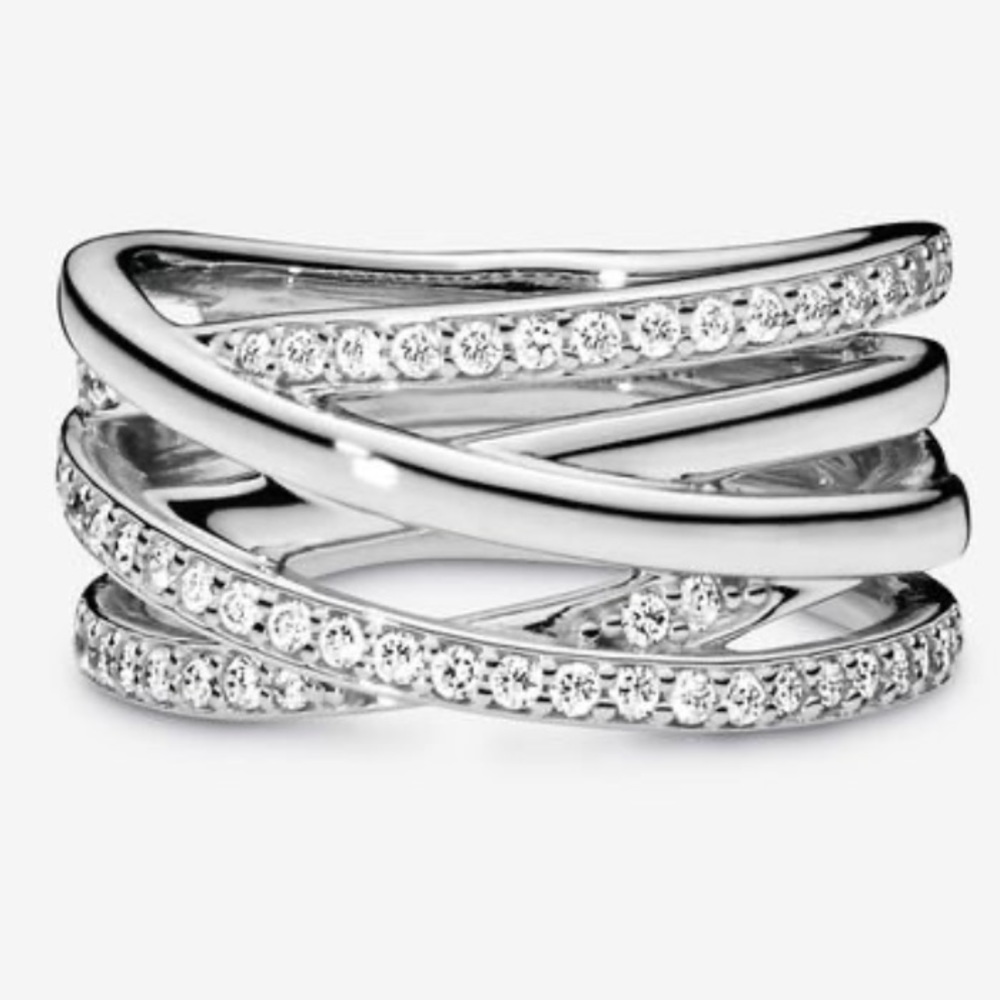 Sparkling & Polished Lines Ring